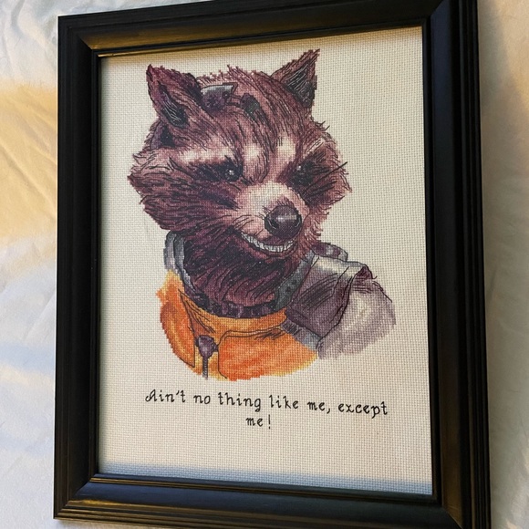 Cross Stitch Art Rocket Raccoon Guardians of the Galaxy - Picture 2 of 6